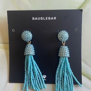 Turquoise BaubleBar Beaded Tassel Earrings